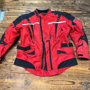 Tourmaster Transition Series 2 Motorcycle Jacket Red Armored/Pads Mens XXL 48